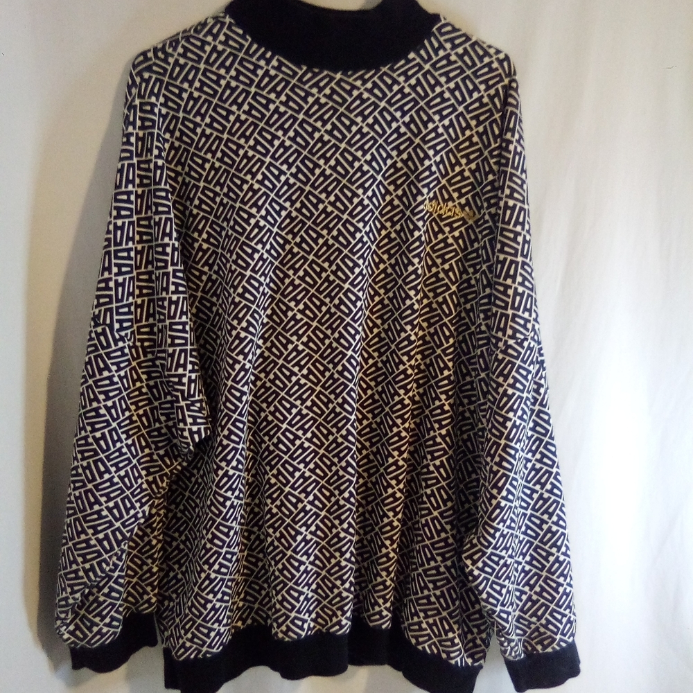 Adidas Women's Mock Neck Sweatshirt All Over Print Cotton Pullover size XL/22